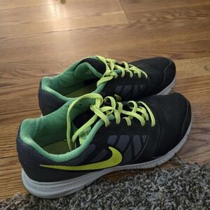 Nike Black and Lime Athletic Sneakers